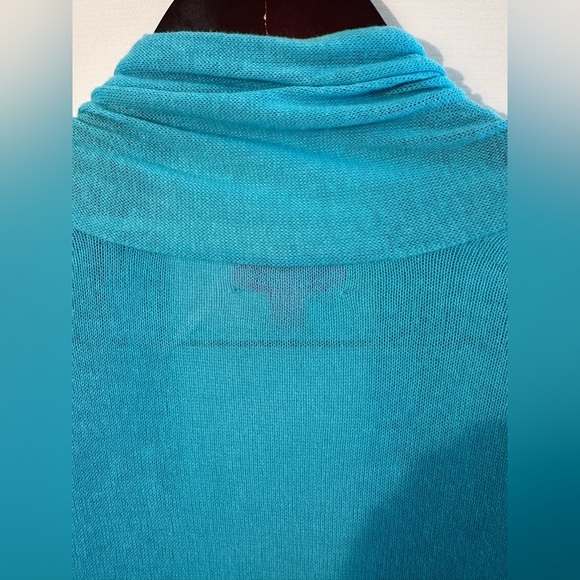 LILLY PULITZER S Turquoise Coral Cascade Colton Lightweight Open Front Cardigan - Picture 11 of 11